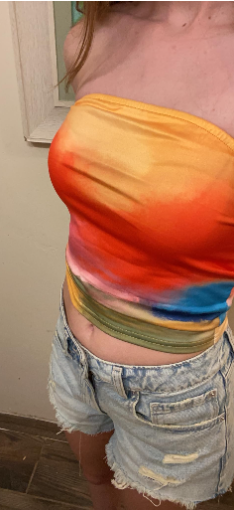 Colorful Backless Bandeau Top