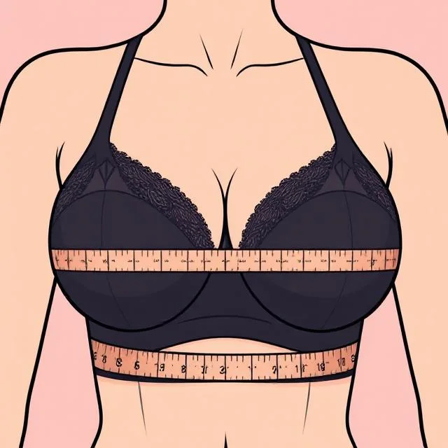 Woman measuring band size with tape